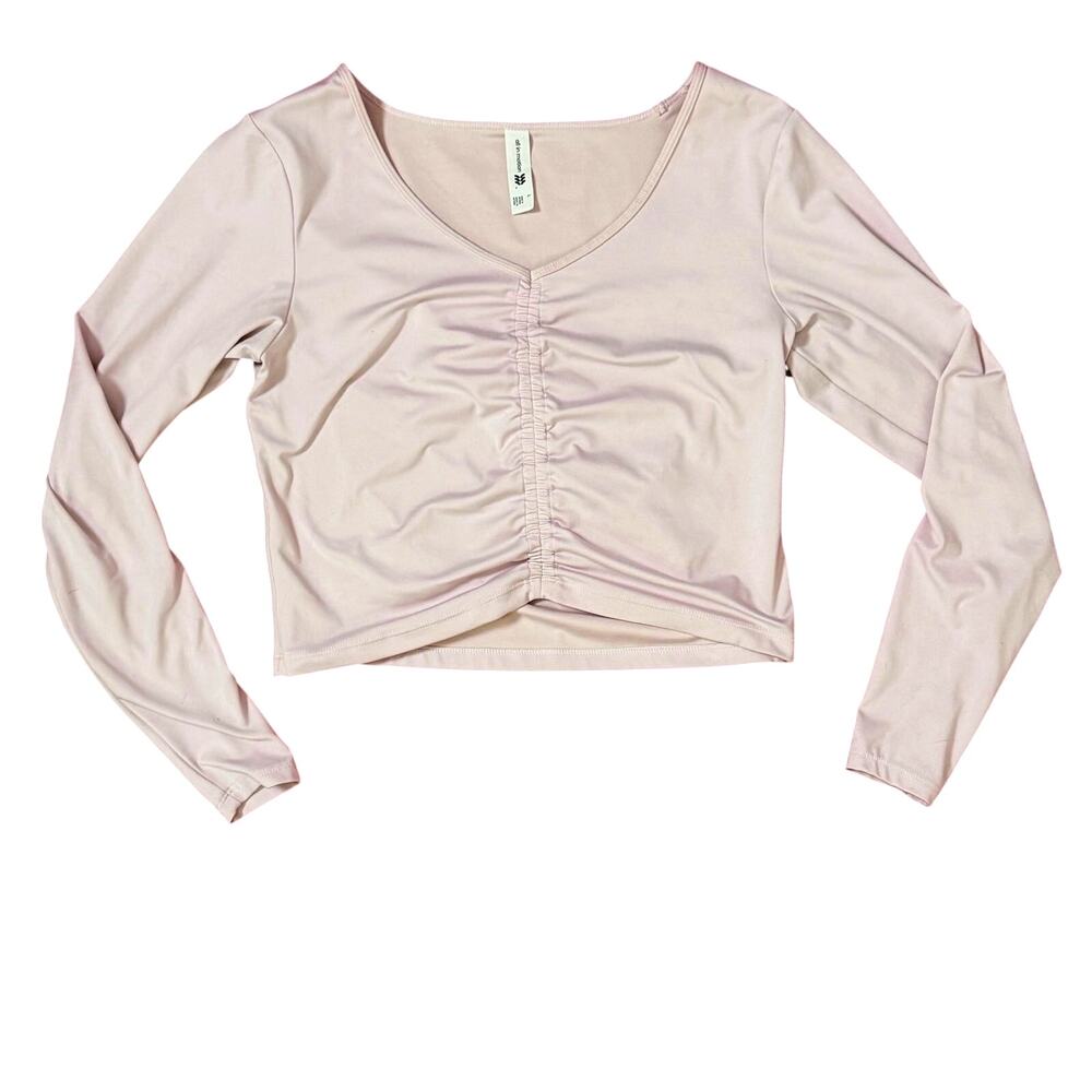 All in Motion Light Pink Ruched Athletic Top